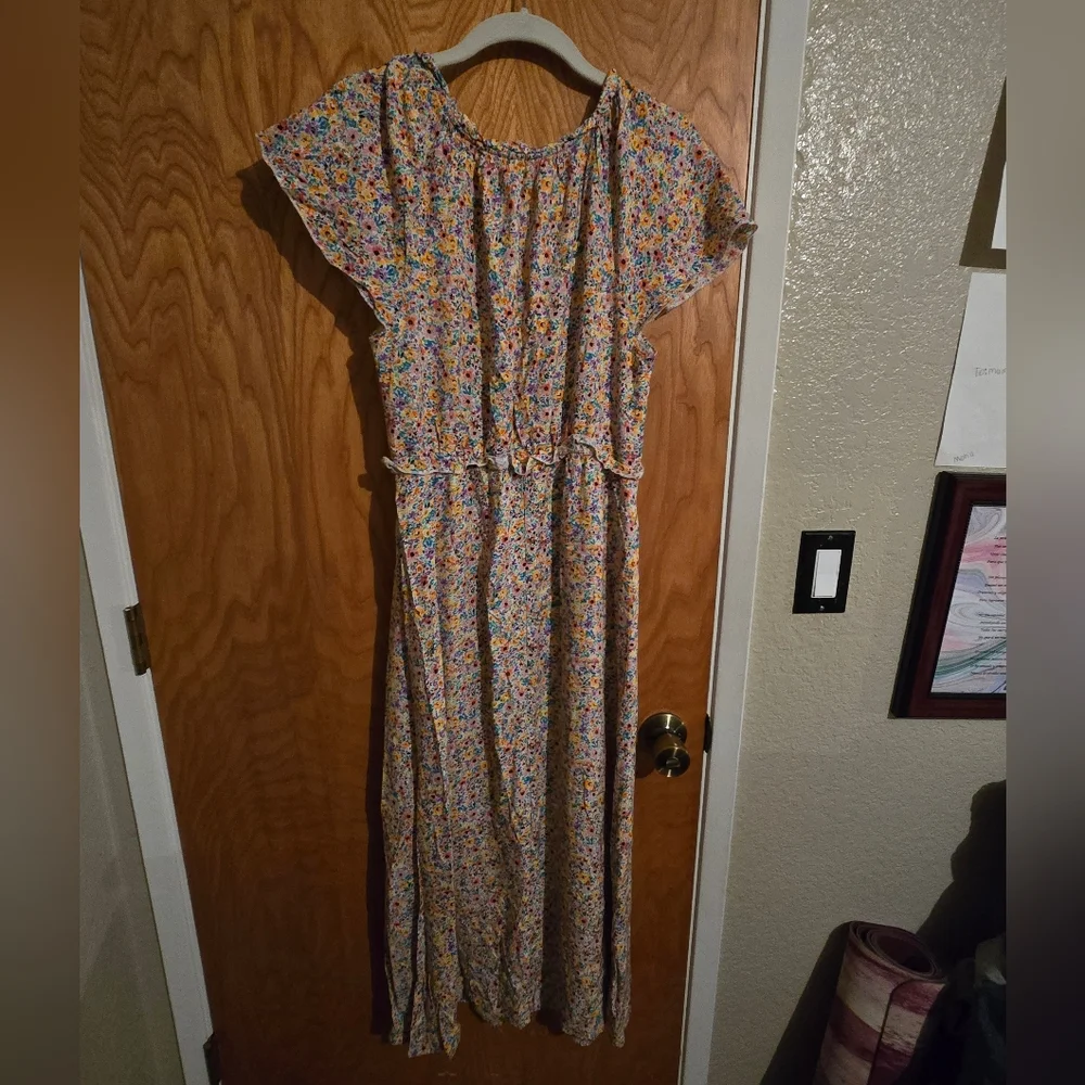 Vintage Chenault Multi Color Floral Maxi Dress - Picture 2 of 4